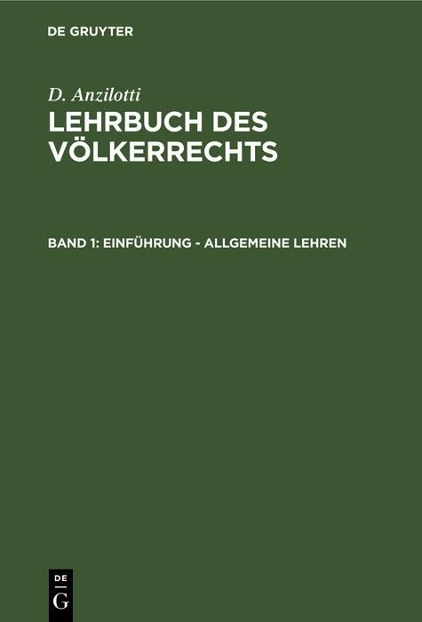 Produktbild: Einf&uuml;hrung - Allgemeine Lehren