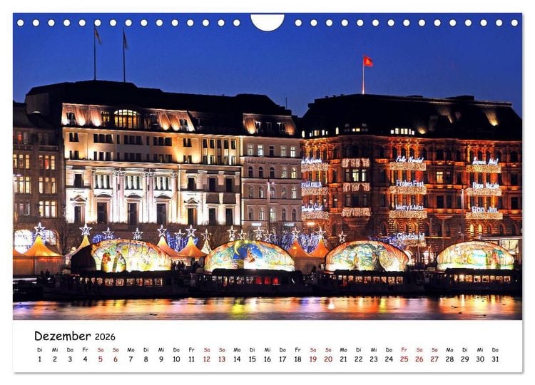 Produktbild: Hamburg schl&auml;ft nie (Wandkalender 2026 DIN A4 quer), CALVENDO Monatskalender