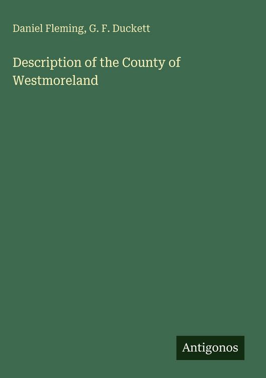 Produktbild: Description of the County of Westmoreland