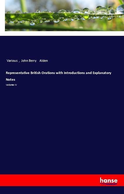 Produktbild: Representative British Orations with Introductions and Explanatory Notes