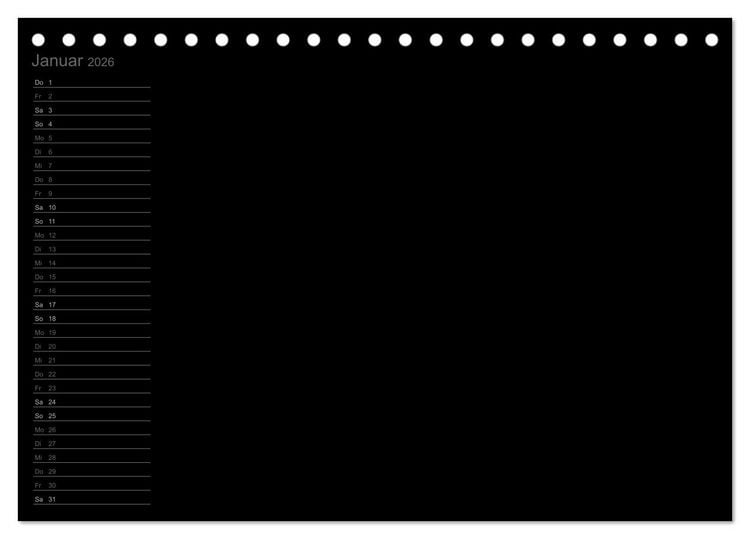 Produktbild: Bastel-Geburtstagskalender schwarz / Geburtstagskalender (Tischkalender 2026 DIN A5 quer), CALVENDO Monatskalender