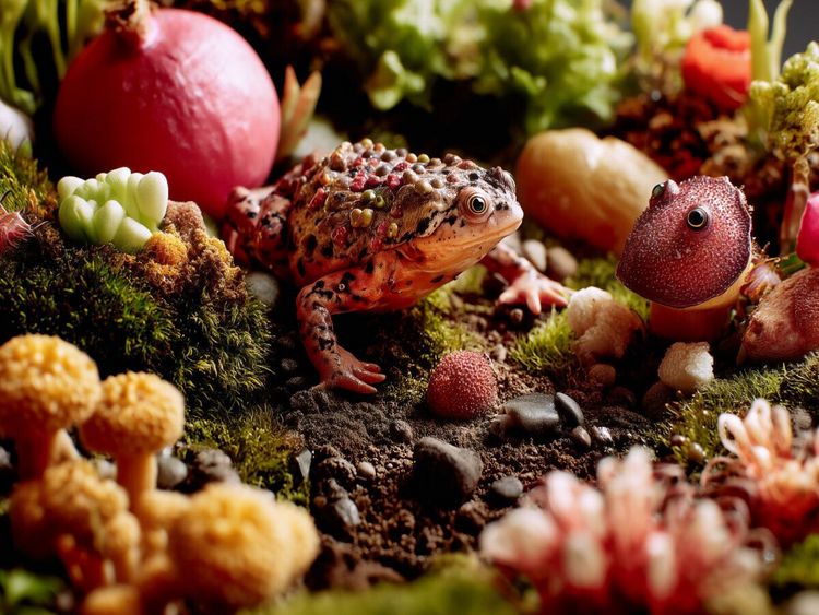 Produktbild: CALVENDO Puzzle Fruchtige Kr&ouml;tenwelt | 1000 Teile Lege-Gr&ouml;&szlig;e 64x48cm Foto-Puzzle f&uuml;r gl&uuml;ckliche Stunden