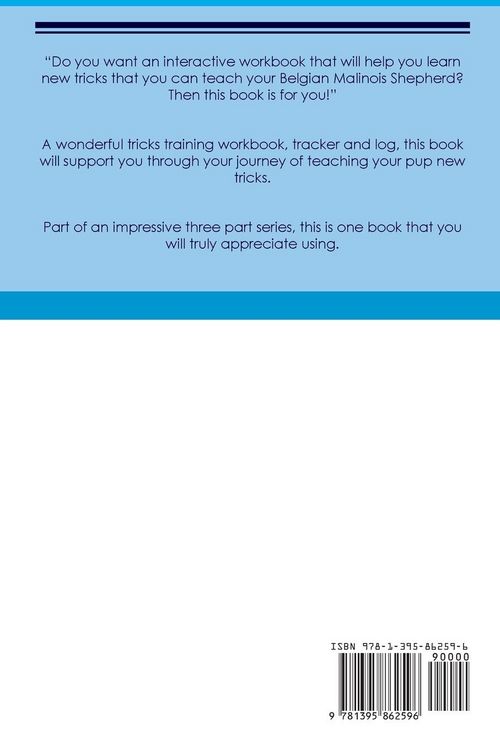 Produktbild: Belgian Malinois Shepherd Tricks Training Belgian Malinois Shepherd Tricks & Games Training Tracker & Workbook. Includes