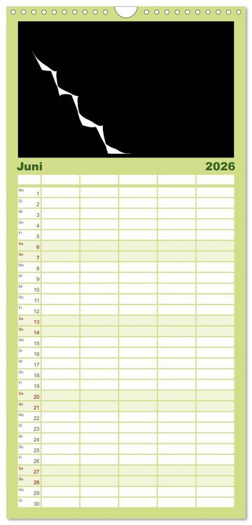 Produktbild: Familienplaner 2026 - Minimalistisch mit 5 Spalten (Wandkalender, 21 x 45 cm) CALVENDO