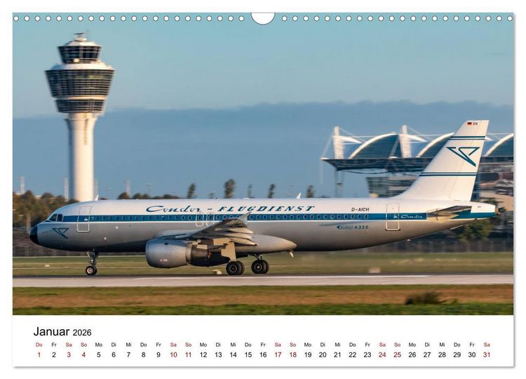 Produktbild: Planespotting am Flughafen M&uuml;nchen (Wandkalender 2026 DIN A3 quer), CALVENDO Monatskalender
