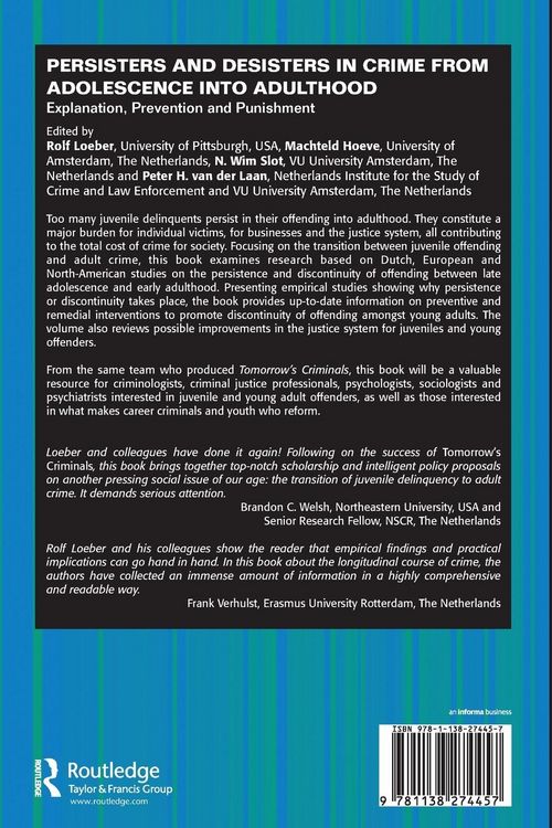Produktbild: Persisters and Desisters in Crime from Adolescence into Adulthood