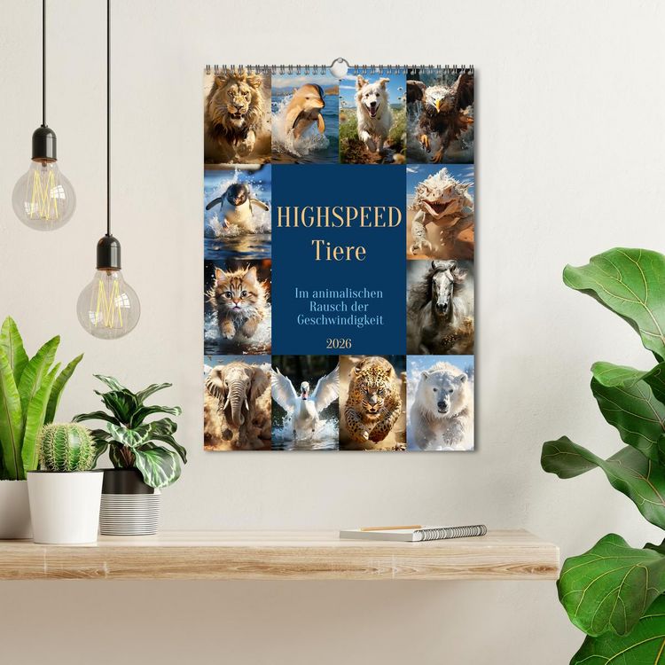 Produktbild: Highspeed Tiere (Wandkalender 2026 DIN A3 hoch), CALVENDO Monatskalender
