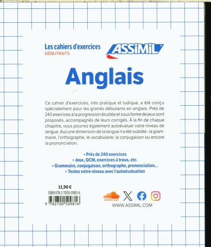 Produktbild: English Excercises Beginners Workbook French