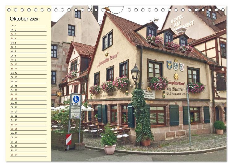 Produktbild: N&uuml;rnbergs Altstadt erleben (Wandkalender 2026 DIN A4 quer), CALVENDO Monatskalender