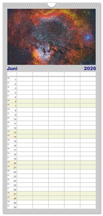 Produktbild: Familienplaner 2026 - Deepsky 2026 mit 5 Spalten (Wandkalender, 21 x 45 cm) CALVENDO