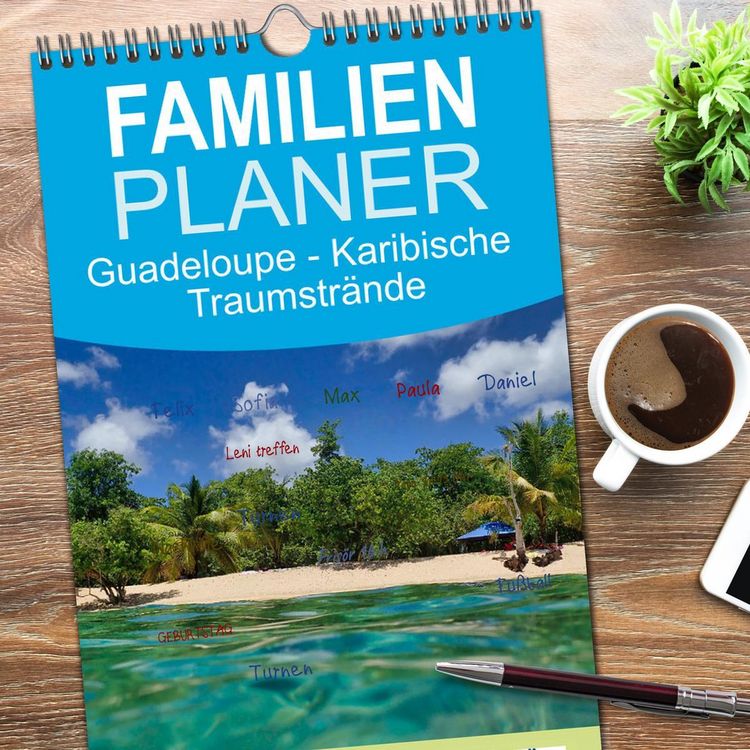 Produktbild: Familienplaner 2026 - Guadeloupe - Karibische Traumstr&auml;nde mit 5 Spalten (Wandkalender, 21 x 45 cm) CALVENDO