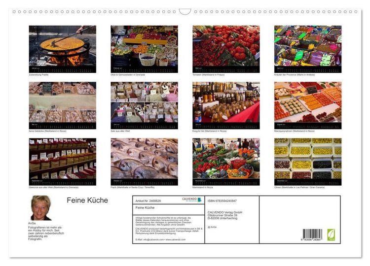 Produktbild: Feine K&uuml;che (Wandkalender 2027 DIN A2 quer), CALVENDO Monatskalender