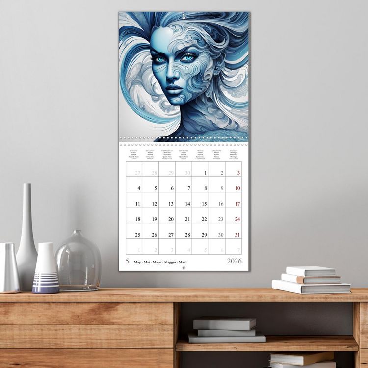 Produktbild: Univers Enchanteresses (Calendrier mural carr&eacute; 2026 30x30 cm) Calendrier double avec une page pour vos prises de notes