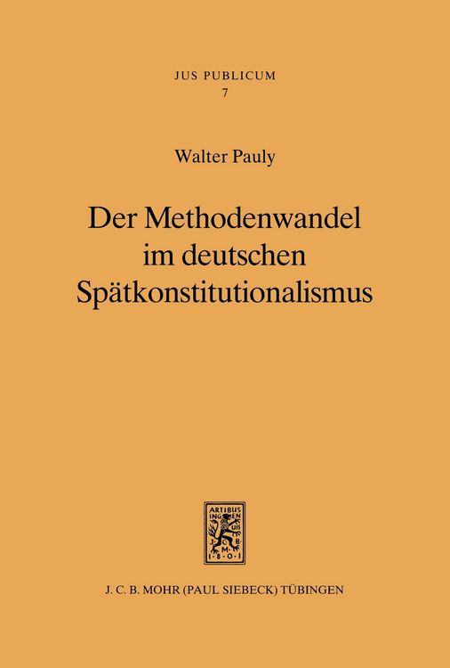 Produktbild: Der Methodenwandel im deutschen Sp&auml;tkonstitutionalismus