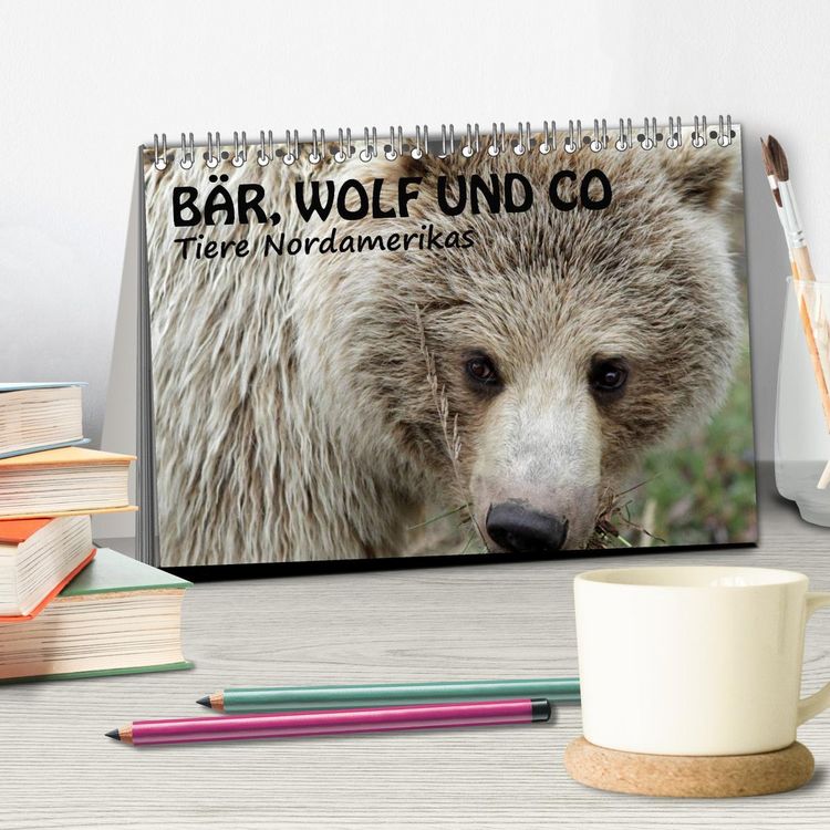 Produktbild: B&auml;r, Wolf und Co - Tiere Nordamerikas (Tischkalender 2026 DIN A5 quer), CALVENDO Monatskalender