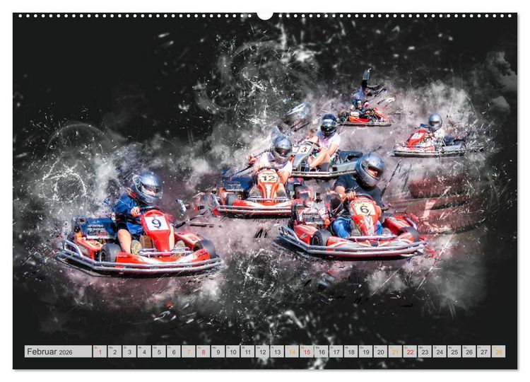 Produktbild: GoKart - extrem cool (Wandkalender 2026 DIN A2 quer), CALVENDO Monatskalender