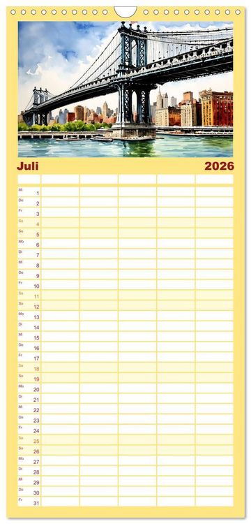 Produktbild: Familienplaner 2026 - Sightseeing New York mit 5 Spalten (Wandkalender, 21 x 45 cm) CALVENDO