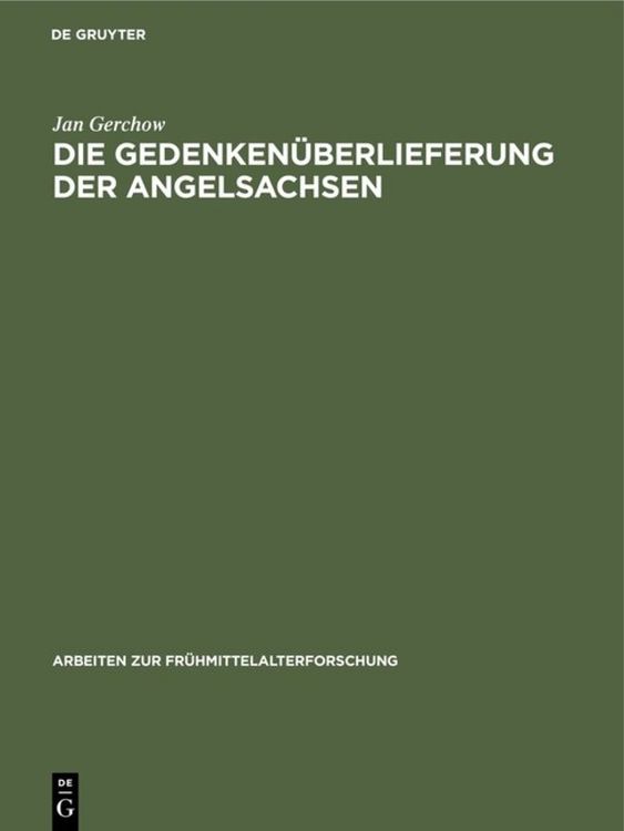 Produktbild: Die Gedenken&uuml;berlieferung der Angelsachsen