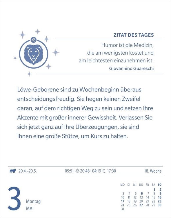 Produktbild: L&ouml;we Sternzeichenkalender 2027 - Tagesabrei&szlig;kalender - Ihr Horoskop f&uuml;r jeden Tag