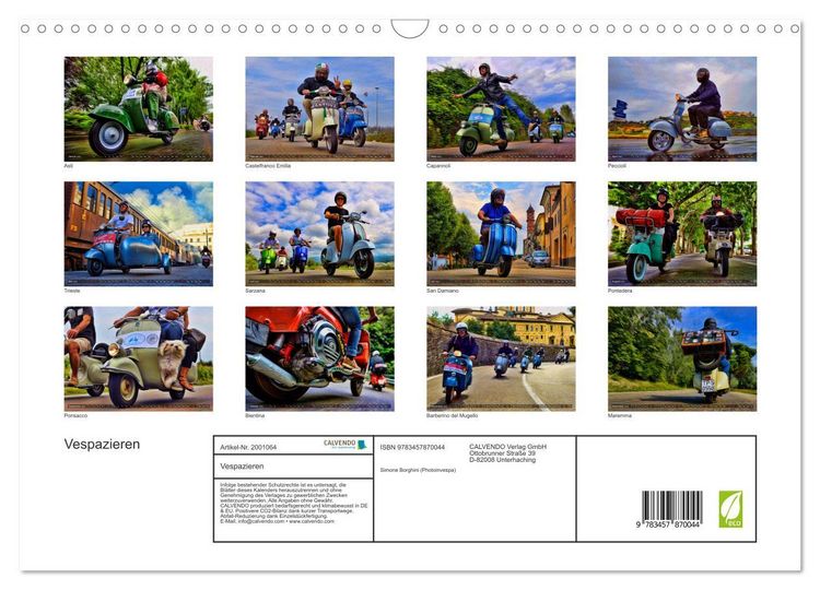 Produktbild: Vespazieren (Wandkalender 2026 DIN A3 quer), CALVENDO Monatskalender