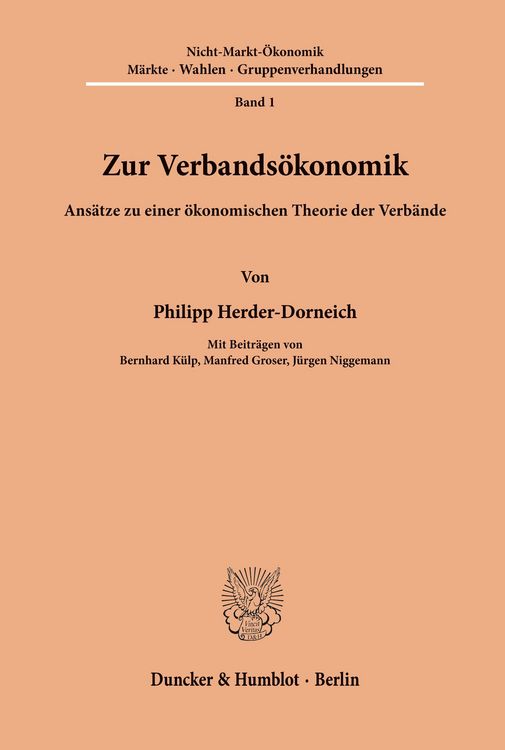 Produktbild: Zur Verbands&ouml;konomik.