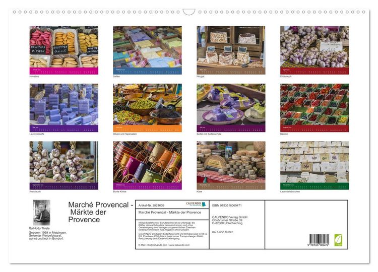 Produktbild: March&eacute; Provencal - M&auml;rkte der Provence (Wandkalender 2026 DIN A2 quer), CALVENDO Monatskalender