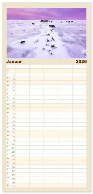 Produktbild: Familienplaner 2026 - Sch&ouml;ne Ostsee - Impressionen &uuml;bers Jahr mit 5 Spalten (Wandkalender, 21 x 45 cm) CALVENDO