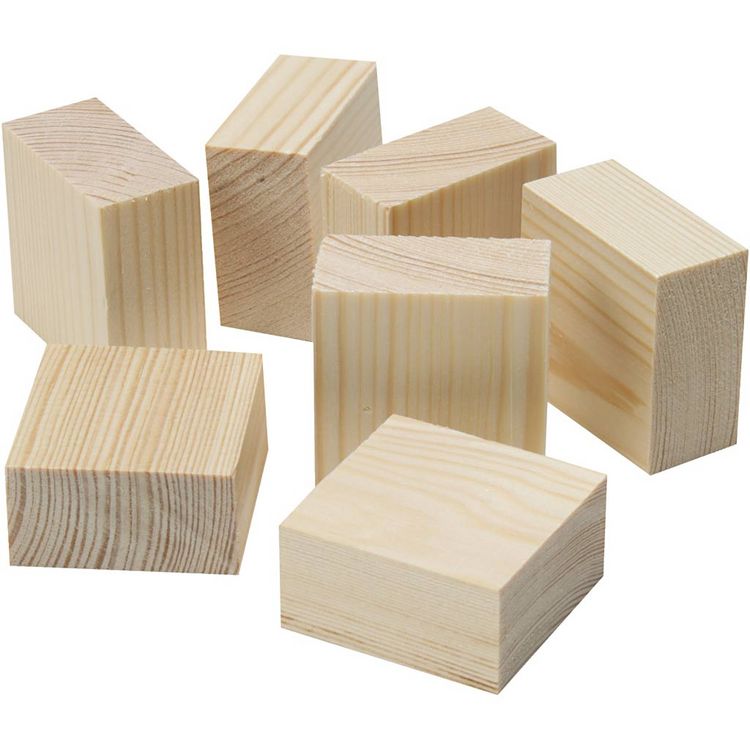 Produktbild: Creativ Company Holzbl&ouml;cke/F&uuml;&szlig;e, Gr&ouml;&szlig;e 4x4x2 cm, 50 Stk/ 1 Btl.