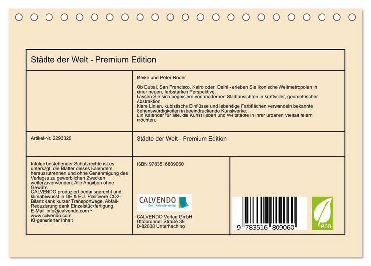 Produktbild: St&auml;dte der Welt - Premium Edition (Tischkalender 2027 DIN A5 quer), CALVENDO Monatskalender