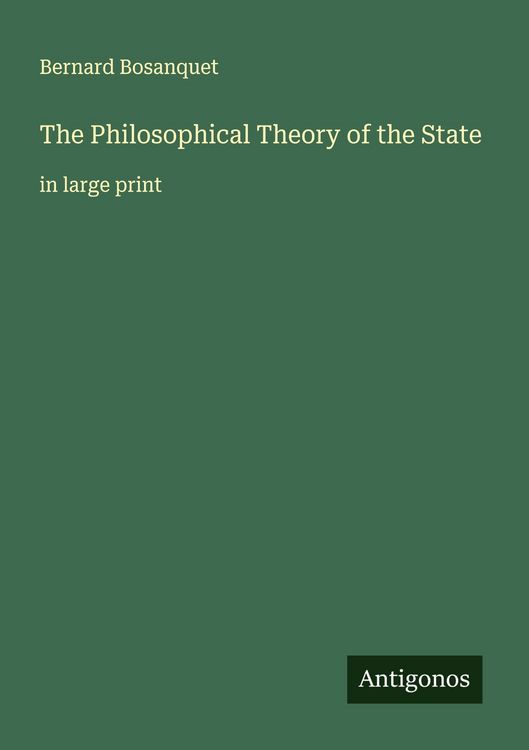 Produktbild: The Philosophical Theory of the State