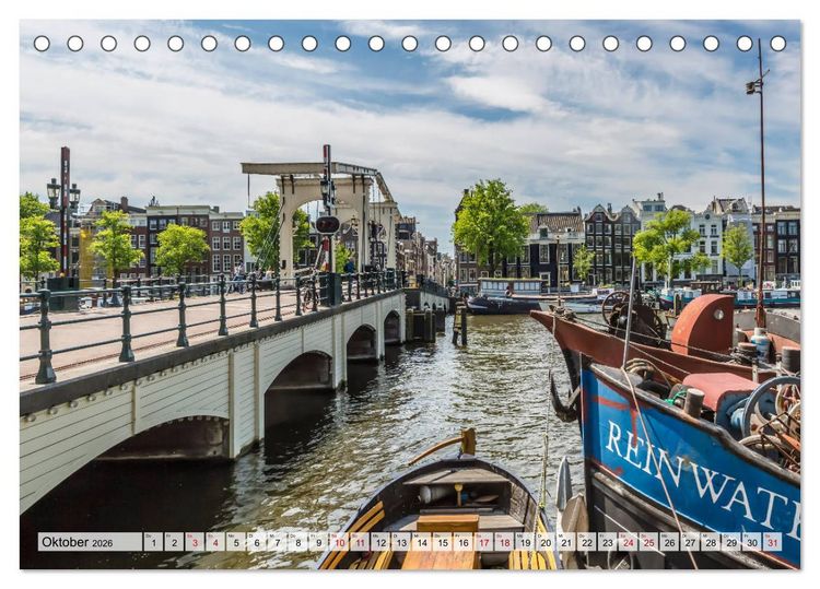 Produktbild: AMSTERDAM Idylle und Historie (Tischkalender 2026 DIN A5 quer), CALVENDO Monatskalender