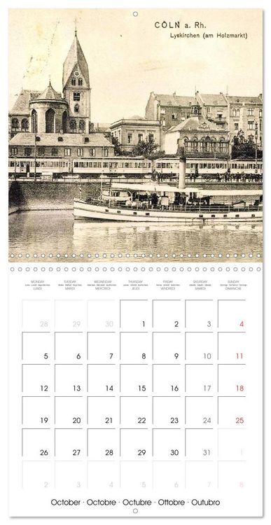 Produktbild: Cologne autrefois : Cartes postales historiques de la ville (Calendrier mural carr&eacute; 2026 30x30 cm) Calendrier double avec une page pour vos prises de notes