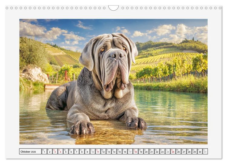 Produktbild: Mastino Napoletano. Die gelassenen Molosser mit antiken Vorfahren (Wandkalender 2026 DIN A3 quer), CALVENDO Monatskalender