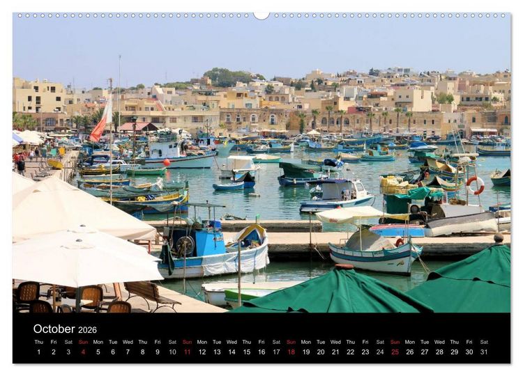 Produktbild: Malta Pearl of the Mediterranean (High Quality Premium Wall Calendar 2026 DIN A2 landscape),CALVENDO 12 Month Wall Calendar