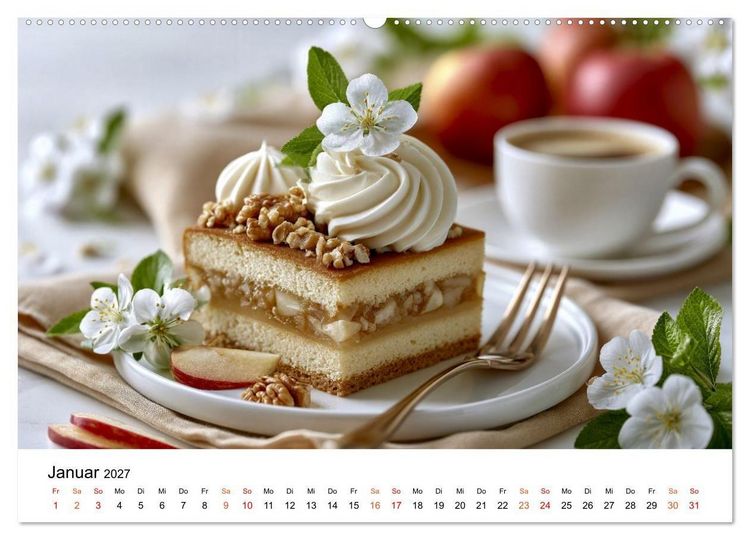 Produktbild: Lieblingskuchen - S&uuml;&szlig;e Augenblicke (hochwertiger Premium Wandkalender 2027 DIN A2 quer), Kunstdruck in Hochglanz