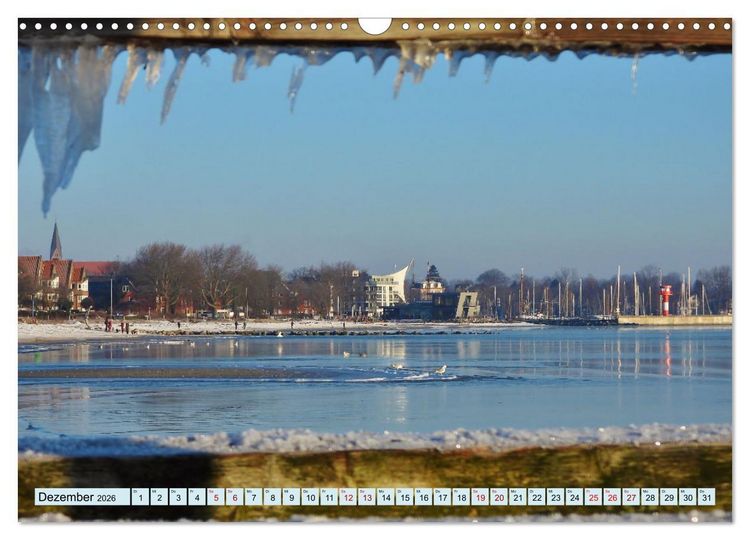 Produktbild: Eckernf&ouml;rde. Eichh&ouml;rnchen im Wappen - das Meer vor der T&uuml;r (Wandkalender 2026 DIN A3 quer), CALVENDO Monatskalender
