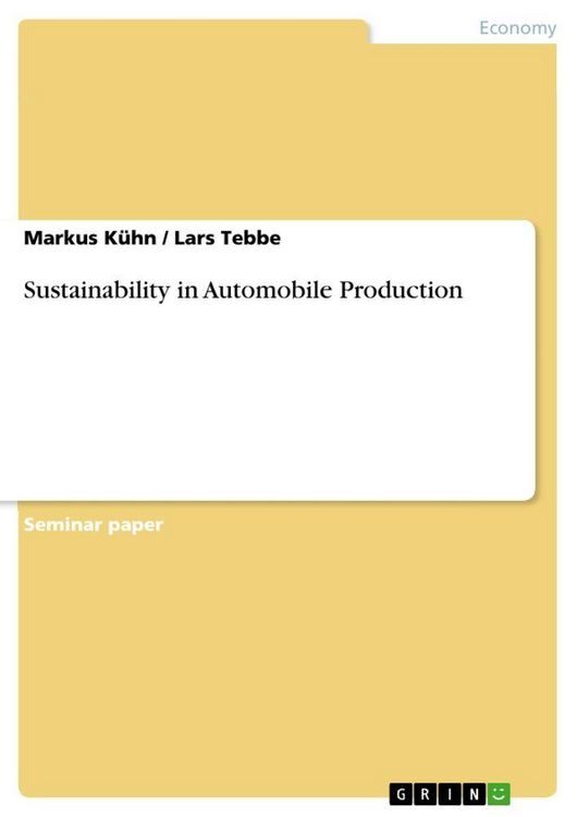 Produktbild: Sustainability in Automobile Production