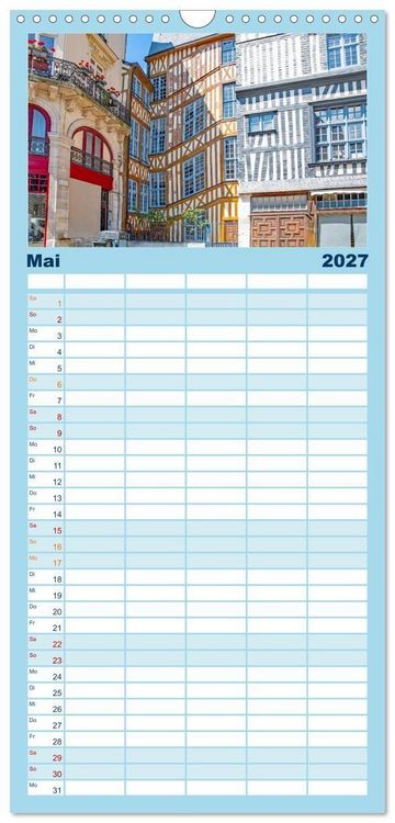 Produktbild: Familienplaner 2027 - Rouen - ein traumhaftes Reiseziel mit 5 Spalten (Wandkalender, 21 x 45 cm) CALVENDO