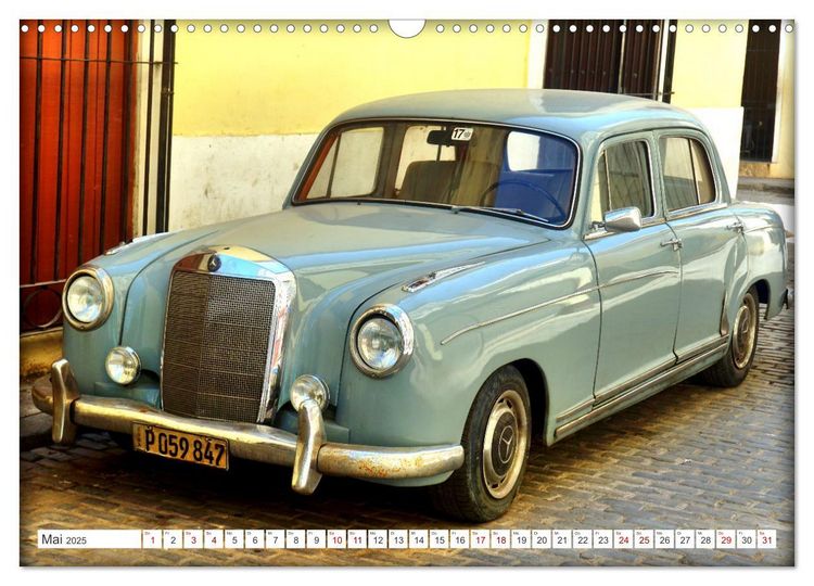 Produktbild: Best of Ponton - Der Klassiker von Mercedes-Benz in Kuba (Wandkalender 2025 DIN A3 quer), CALVENDO Monatskalender