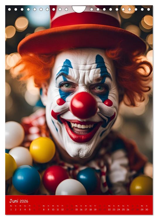 Produktbild: KI Clowns Mit Leichtigkeit das Leben genie&szlig;en (Wandkalender 2026 DIN A4 hoch), CALVENDO Monatskalender
