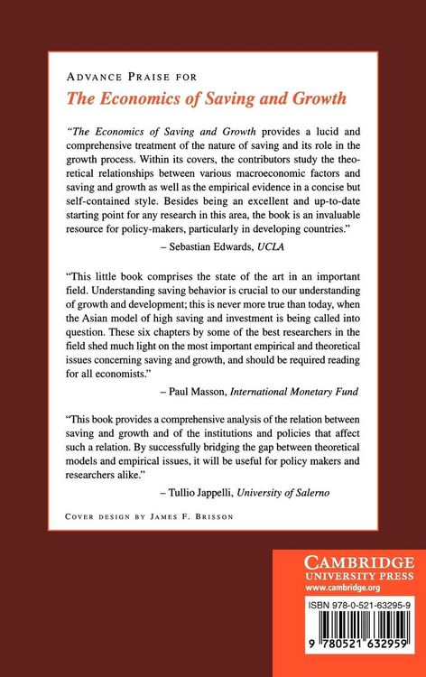 Produktbild: The Economics of Saving and Growth