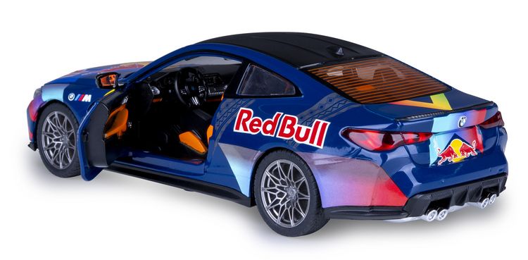Produktbild: BMW M4 Diecast 1:24 blau inkl. Knopfzellen