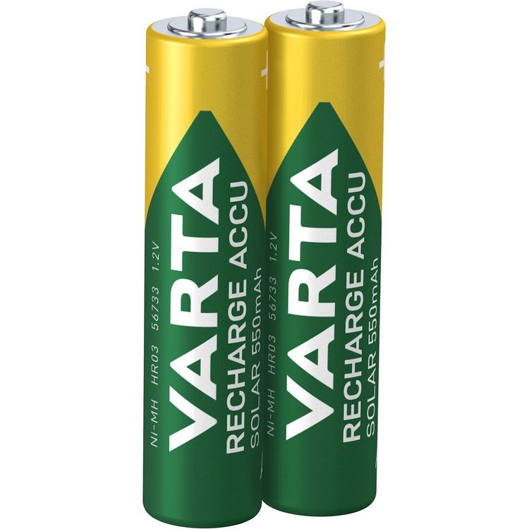 Produktbild: Varta Batterien RECHARGE ACCU Solar AAA 550mAh 2 St&uuml;ck