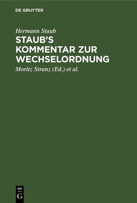 Produktbild: Staub's Kommentar zur Wechselordnung