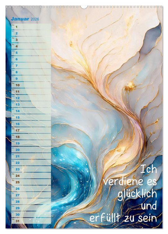 Produktbild: Der feminine Affirmationskalender (Wandkalender 2026 DIN A2 hoch), CALVENDO Monatskalender