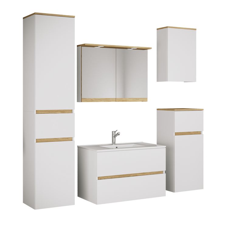 Produktbild: 6 tlg. Badm&ouml;bel-Set mit Waschbecken Cosila-I 61 cm