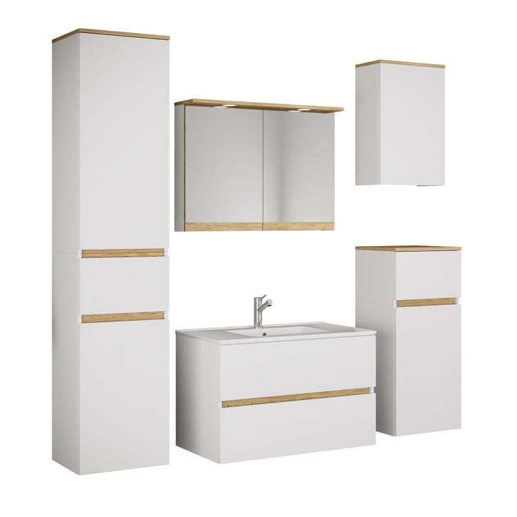Produktbild: 6 tlg. Badm&ouml;bel-Set mit Waschbecken Cosila-I 81 cm