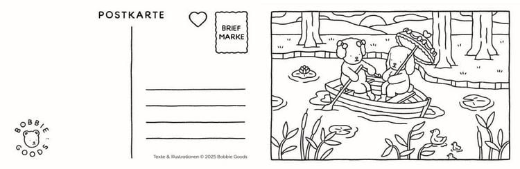 Produktbild: Bobbie Goods Postkarten Ausmalblock (offizielle deutsche Ausgabe)