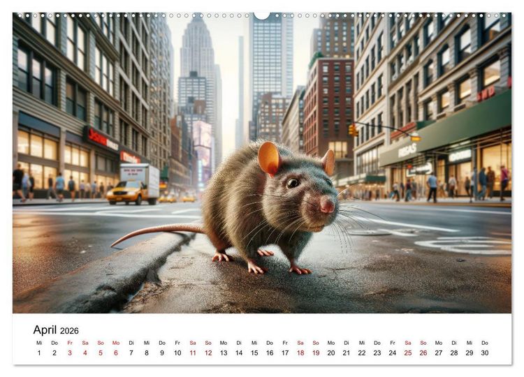 Produktbild: Ratten auf Reisen (hochwertiger Premium Wandkalender 2026 DIN A2 quer), Kunstdruck in Hochglanz