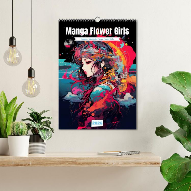 Produktbild: Manga Flower Girls (Wandkalender 2026 DIN A3 hoch), CALVENDO Monatskalender